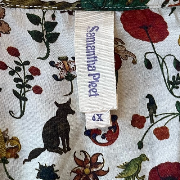 Samantha Pleet Glance Blouse Illuminated Print Unicorn Floral Top 4X - Picture 6 of 16